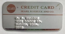 My Grandmother's Sears Vintage Metal Charge Plate Credit Card 1930s/40s RARE!