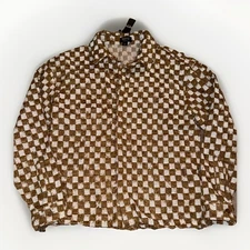 Shirt Jacket Lightweight Checkerboard Distressed Men’s Size Large Boohoo Man New