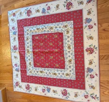 Le Cluny French Country Style Made In France Red 50" Square Tablecloth Cotton