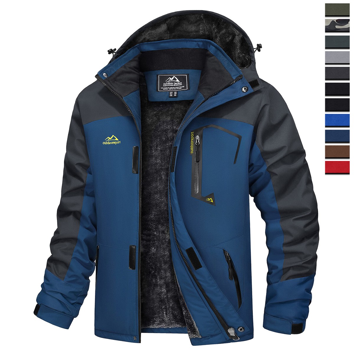 Men's Mountain Ski Snow Jacket Thermal Fleece Winter Wam Men's Mountain Ski Snow Jacket Thermal Fleece Winter Wam