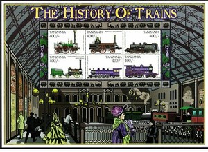 TANZANIA - 1999 THE HISTORY OF TRAINS - MIN. SHEET MNH