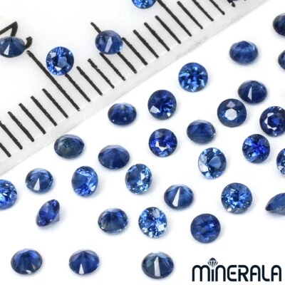 [Großhandel] Natürlich Blauer Saphir Rund Facettierter Edelstein 0.9mm - 4mm - Bild 1 von 2