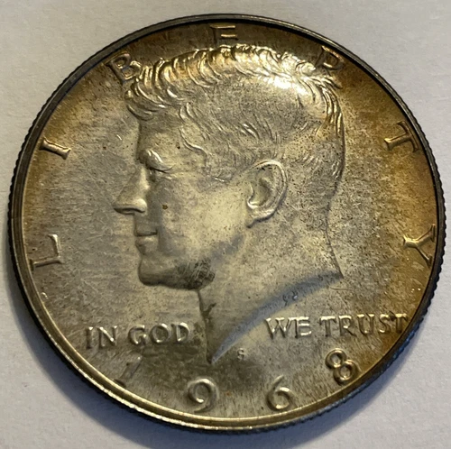 1968 S Kennedy Gem Proof Toned Half Dollar Coin Set 40% Silver US # 2