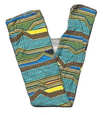 NEW Vintage Lularoe TC Leggings Mint Multicolored Geometric Soft Tall Curvy