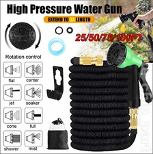 Expanding Expandable Flexible Garden Water Hose w Spray Nozzle 25, 50, 75, 100FT