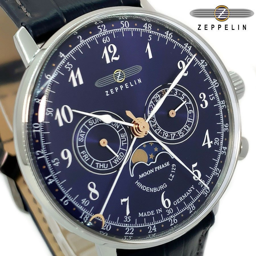 Zeppelin Hindenburg LZ129 7039-1 70391 Quartz Moon Phase Zeppelin Hindenburg LZ129 7039-1 70391 Quartz Moon Phase