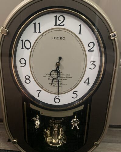 Reloj de pared ovalado musical Seiko melodías en movimiento probado/funciona usado - Imagen 1 de 8