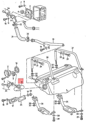 Genuine Volkswagen Fuel Filler Pipe NOS Vanagon syncro 24 25 245201135E - Picture 2 of 2