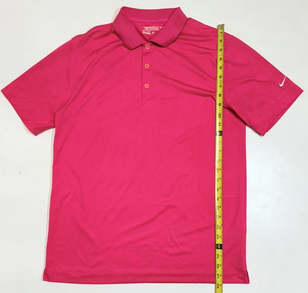 Nike Golf Tour Performance Defi Fit Mens Polo Shirt Size Medium Pink Breathable