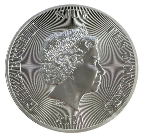 LIMITED MINT NEW 2021 Niue 5 oz Silver Roaring Lion 