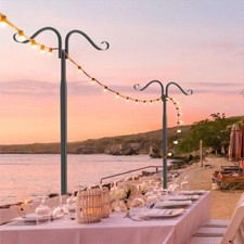 Outdoor String Light Pole 2 Pack 7-Prong Fence Brackets for Hanging String Light