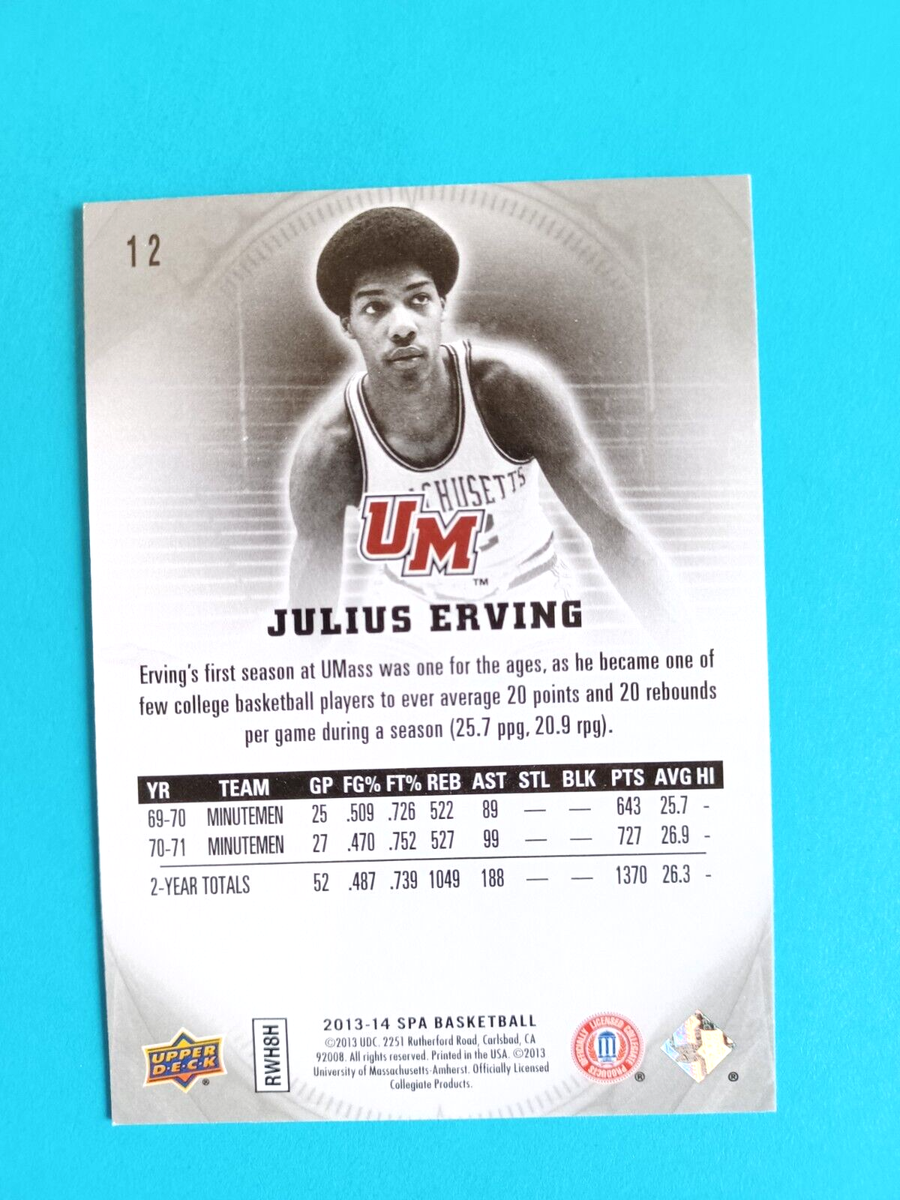 2013-14 SP AUTHENTIC JULIUS ERVING #12 BASE CARD UMASS MINUTEMEN
