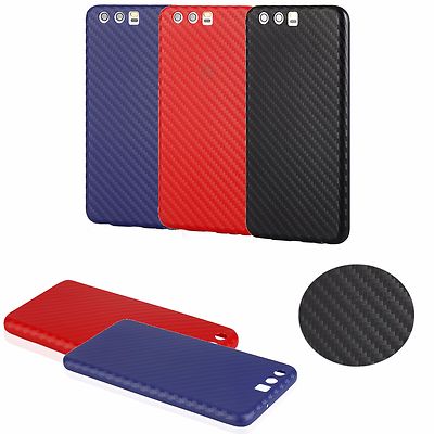 ^ Tasche Back Case Hülle Etui Flip Cover ULTRA SLIM CARBON PC Huawei P10 Lite