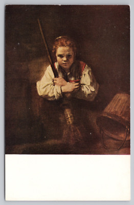 Girl With A Broom painting by Rembrandt National Gallery of Art c1990 Postcard