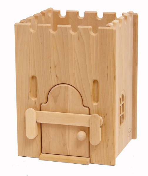 Drewart GefäNgnis Erlenholz Ritterburg Holz Kinderspielzeug Schloß Massiv-image
