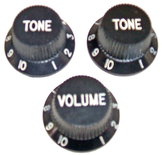 Fender USA Stratocaster Tone & Volume Knobs Black eBay