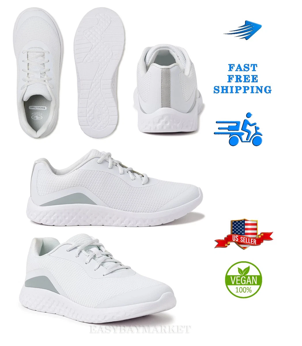Athletic Works Women s Athletic Jogger Sneakers Shoes Memory Foam White SIZE 8.5