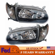 JDM Black Headlights Fit For Toyota Corolla 2001 2002 with Corner Signal Lamps