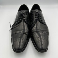 Versace Collection Mens Black Leather Wingtip Brogue Oxford Shoe Size EU 42