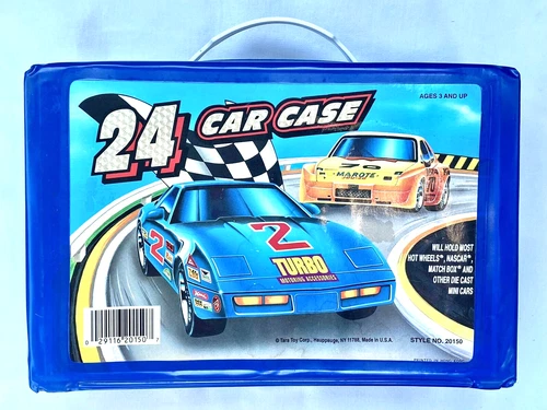 Vintage Tara Hot Wheels Carrying Case 1:64 Cars Blue Complete Made in USA Nice!