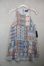 LuLu's Sleeveless Lined Short Dress-Small-New w/Tags-Patchwork-Boho