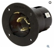 Cubierta de entrada de puesta a tierra con bloqueo giratorio macho Hubbell 50A CS-6375L / 3P / 4W / 125/250V