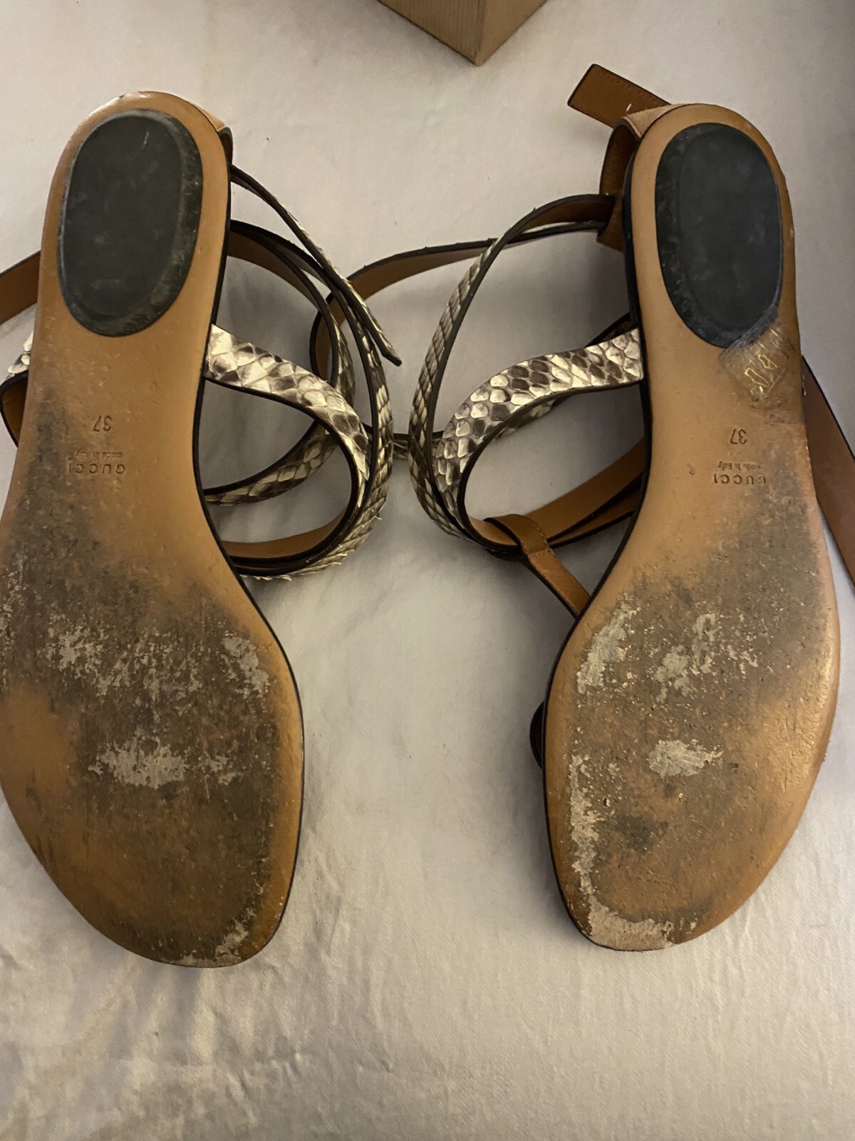 Gucci python ankle Wrap Flat Sandal - image 2