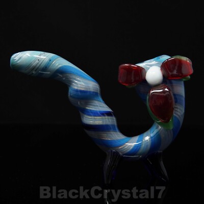 5 inch Handmade Thick Blue Swirl Standing Sherlock Tobacco Smoking Bowl Pipes