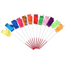 12PCS Ribbons Gym Ribbons Streamer Dance Ribbon Stick Gymnastics Ribbon
