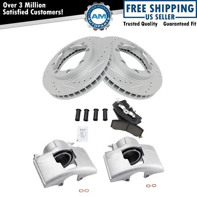 Front Brake Kit – Calipers, Ceramic Pads & Rotors – Fits 91-00 K3500 & 94-99 Ram 2500/3500