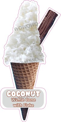 Eiswagen Aufkleber Kokos Waffelkegel mit Flocke Eis Sticker Decals