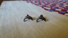 STERLING SILVER STAMPED 925 FIGURAL DOLPHIN STUD EARRINGS