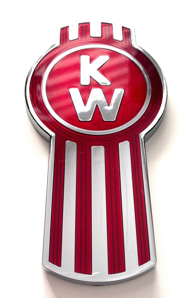 Fits Kenworth Bug Hood Grille Logo Emblem Badge Chrome Red Metal Flake ...