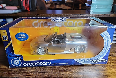 Hot Wheels Dropstars 1/24 Ferrari 360 Spider Silver Convertible