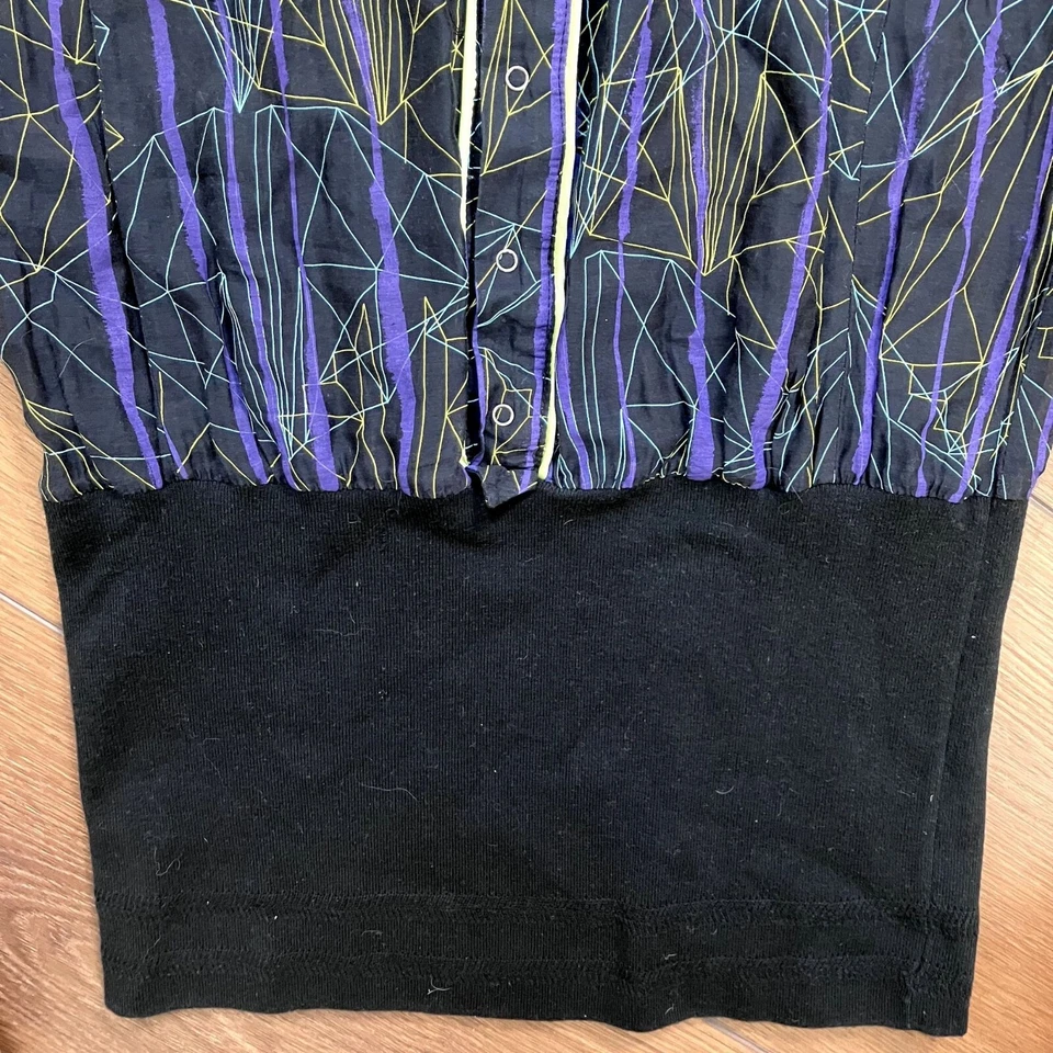 Mini Camisa Vestido Diesel Negro Transparente con Patrón Geométrico Talla XS Foto 3 de 4