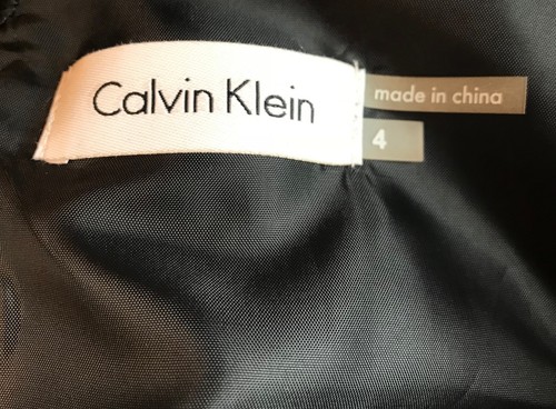 Nuevo Vestido Calvin Klein Negro Encaje Cinturón Formal Sin Mangas Clásico Talla 4 - Imagen 9 de 10