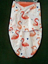 S.L. Home Fashions Infant Girl Flamingo Heart Print Swaddle NEW