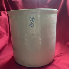 Antique Marked 2 Gallon Salt Glazed Stoneware Crock