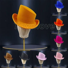 Unisex Beveled Top Hat High Top Gentleman Magic Caps Wedding Party Hat Cosplay