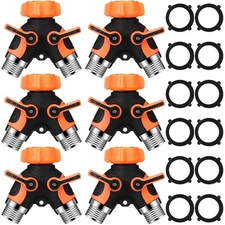 Pack of 6 - Faucet Garden Hose Splitter 2 Way, 3/4" Spigot Adapter Connector