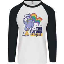 LGBT Sloth The Future Is Equal Gay Pride Mens L/S Baseball T-Shirt