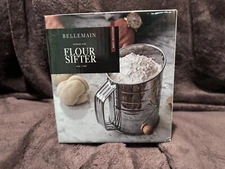 Bellemain 3 Cup Flour Sifter for Baking Fine Mesh Rotary Hand Crank with Loop...