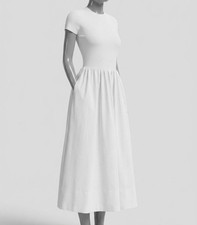 Polo Ralph Lauren Women's White Crew Neck Short Sleeve Dress Size M