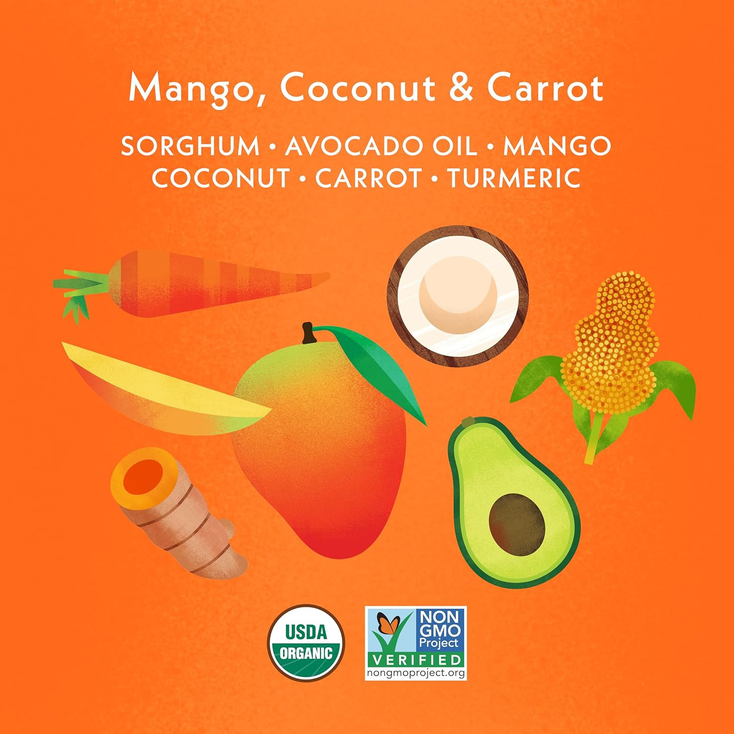 Organic Baby Fruit & Veggie Puffs, Mango, Coconut & Carrot,1.5Oz