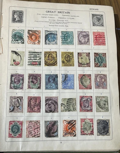 CLM1) Thick old green inter- generational Gibbons Strand album, mostly 19th C