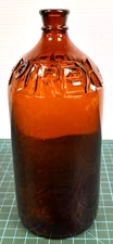 Vintage Purex Amber Glass Bleach Bottle Jug Embossed Quart Logo Decor