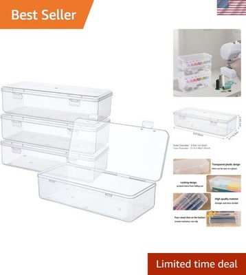 Water-Resistant Craft Storage Containers - Clear Plastic Boxes for Versatile Use
