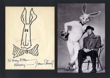 James Stewart ACTOR autograph, handdrawn sketch signed & mounted