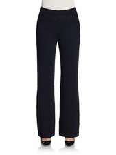 ST. JOHN Basics Santana Knit Straight Leg Pull-On Dress Pants Office Black 2