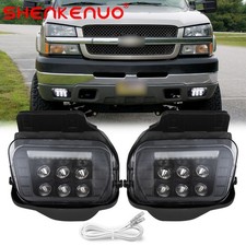 For 03-06 Chevy Silverado 6000k White Front Bumper Fog Light Replacement Pair